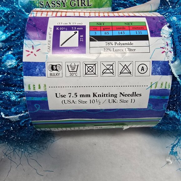 Yarn Bee Sassy Girl Eyelash Yarn Skeins 3 Oz Each Jan #622 Kimmy #614 Lot of 5 - Picture 9 of 12